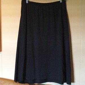 Light weight cotton/modal black a-line skirt.